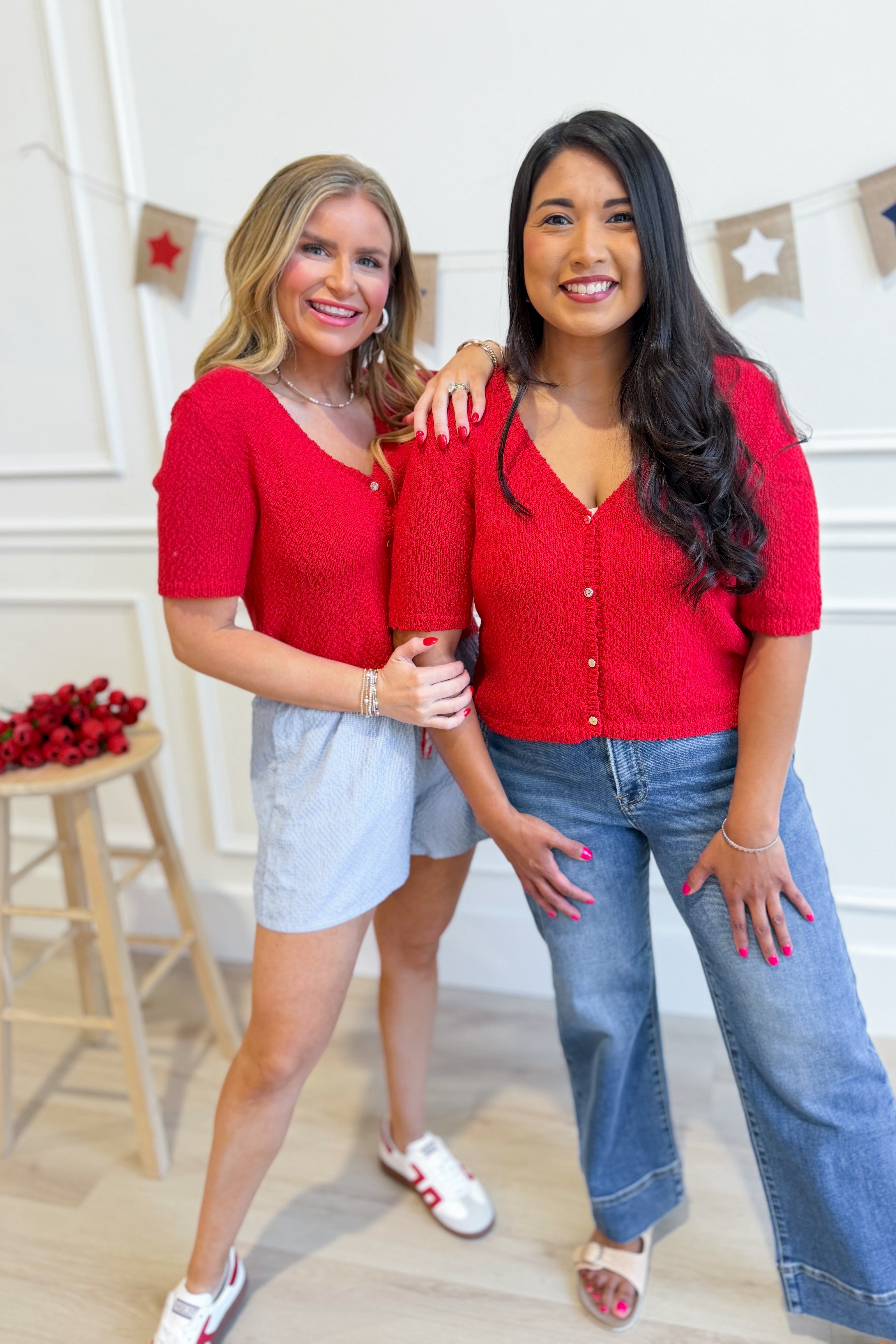 HYFVE Kinlee crinkled textured spring sweater top with a relaxed fit and soft fabric, stylish for casual spring outfits.