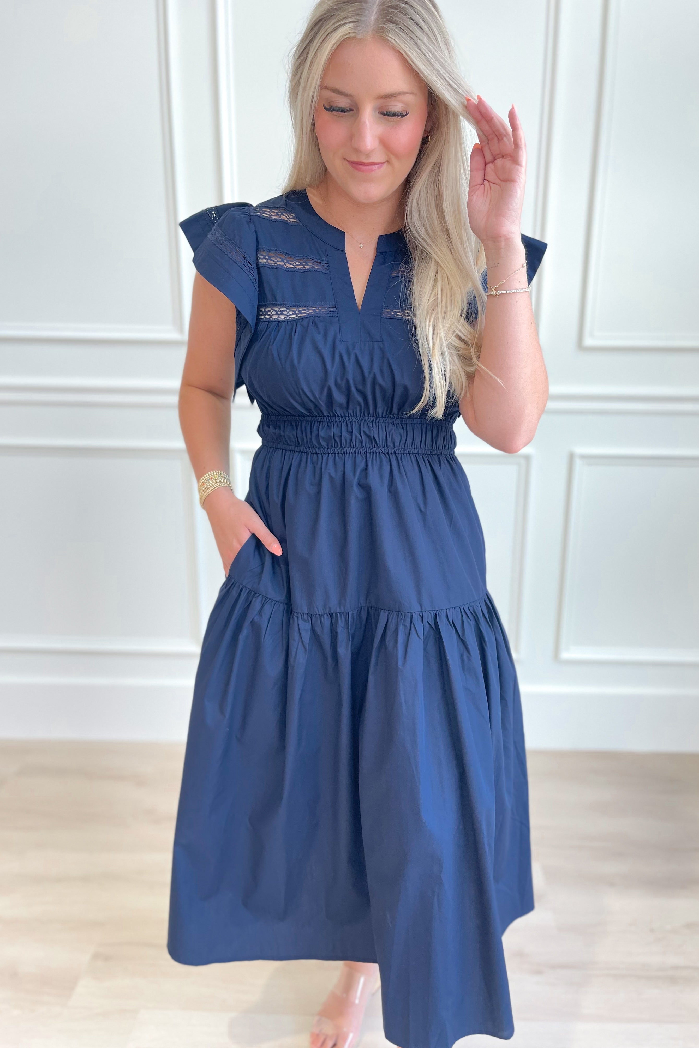 Nala Flutter Sleeve Midi Dress - Be You Boutique