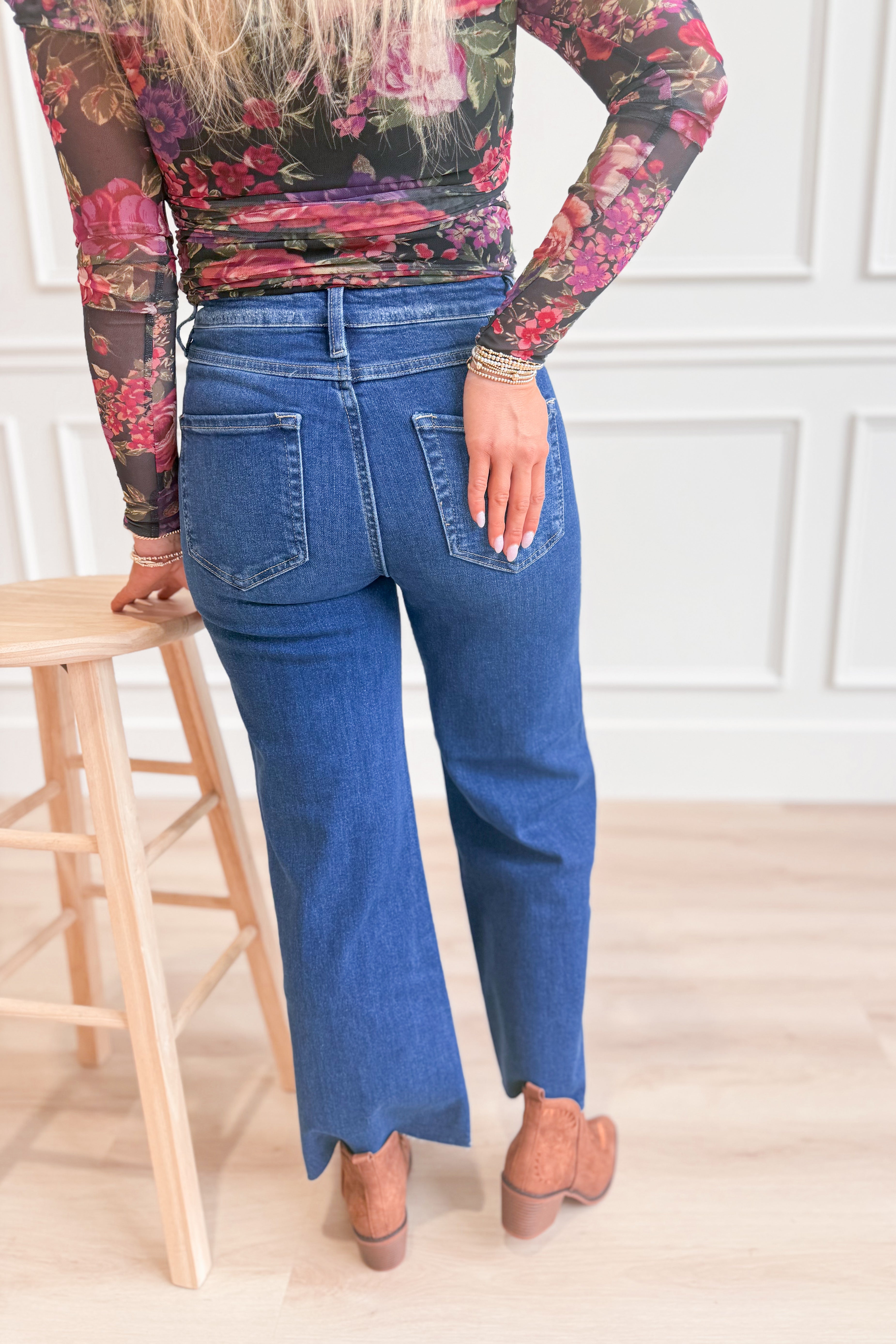 Risen Stevie High Rise Crop Wide Leg Tummy Control Pants - Be You Boutique