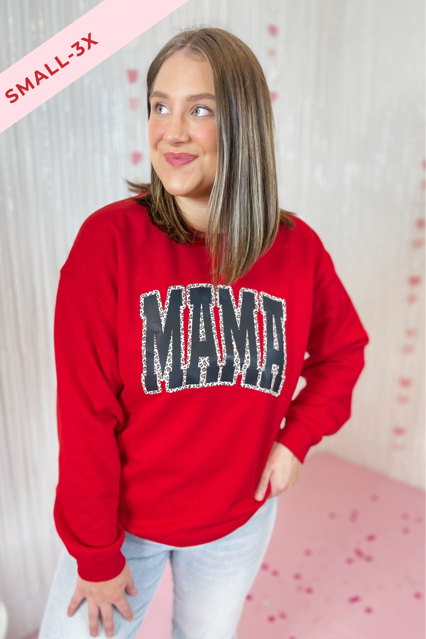 Mama Animal Print Long Sleeve Crew Neck Graphic Sweatshirt *FINAL SALE* - Be You Boutique