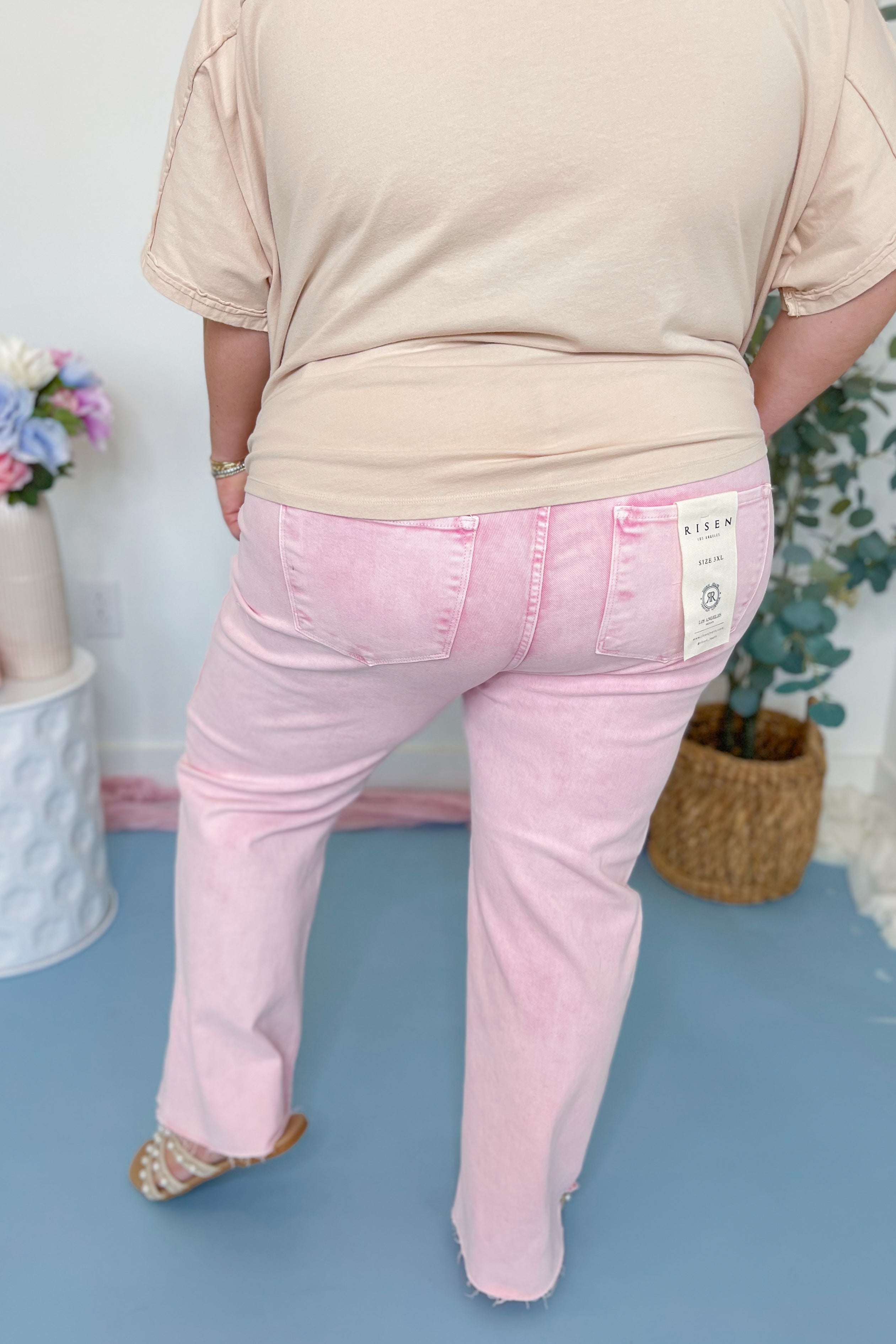 Risen Poppy High Rise Tummy Control Ankle Straight Leg Jeans - Be You Boutique
