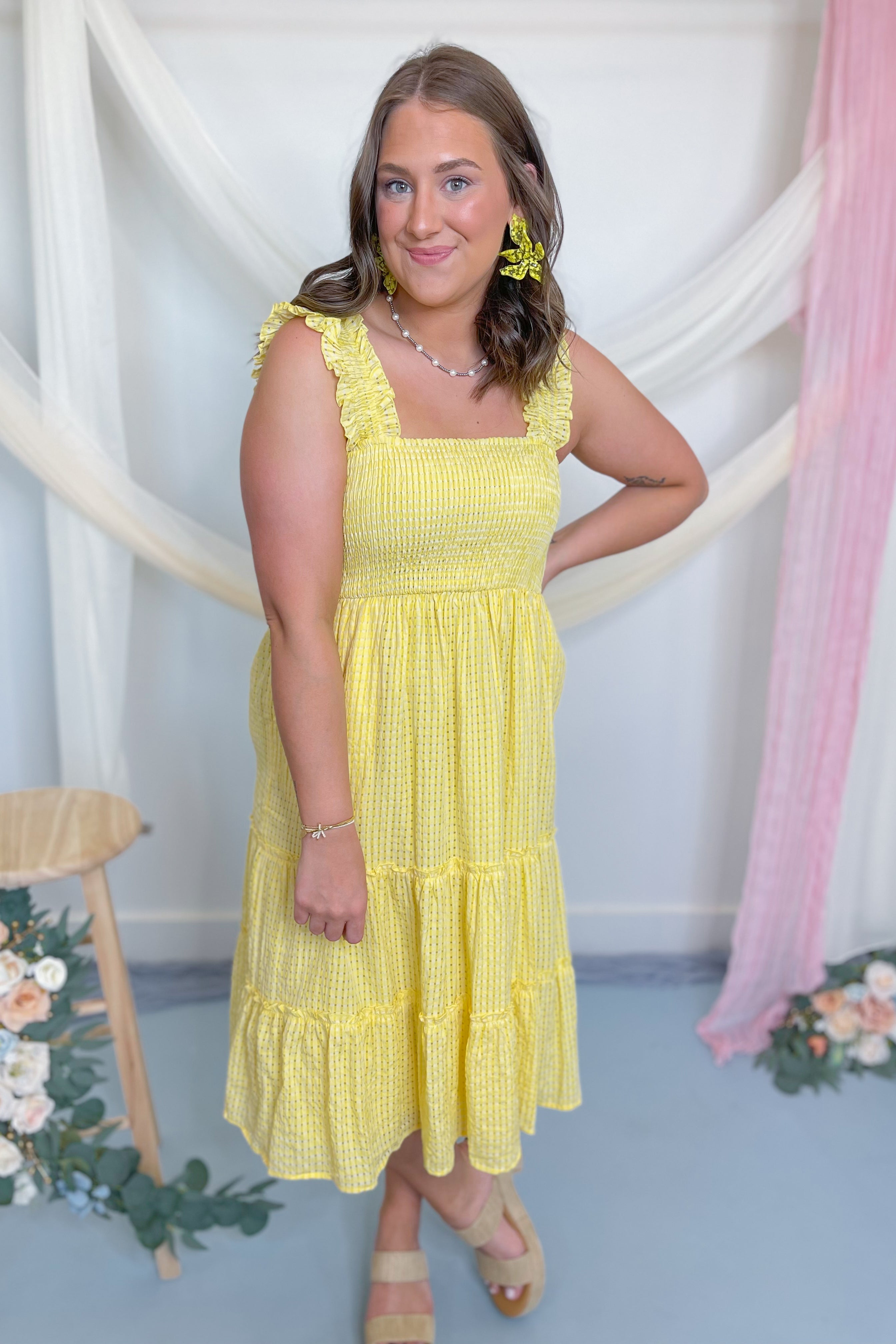 Sunny Tiered Midi Dress - Be You Boutique