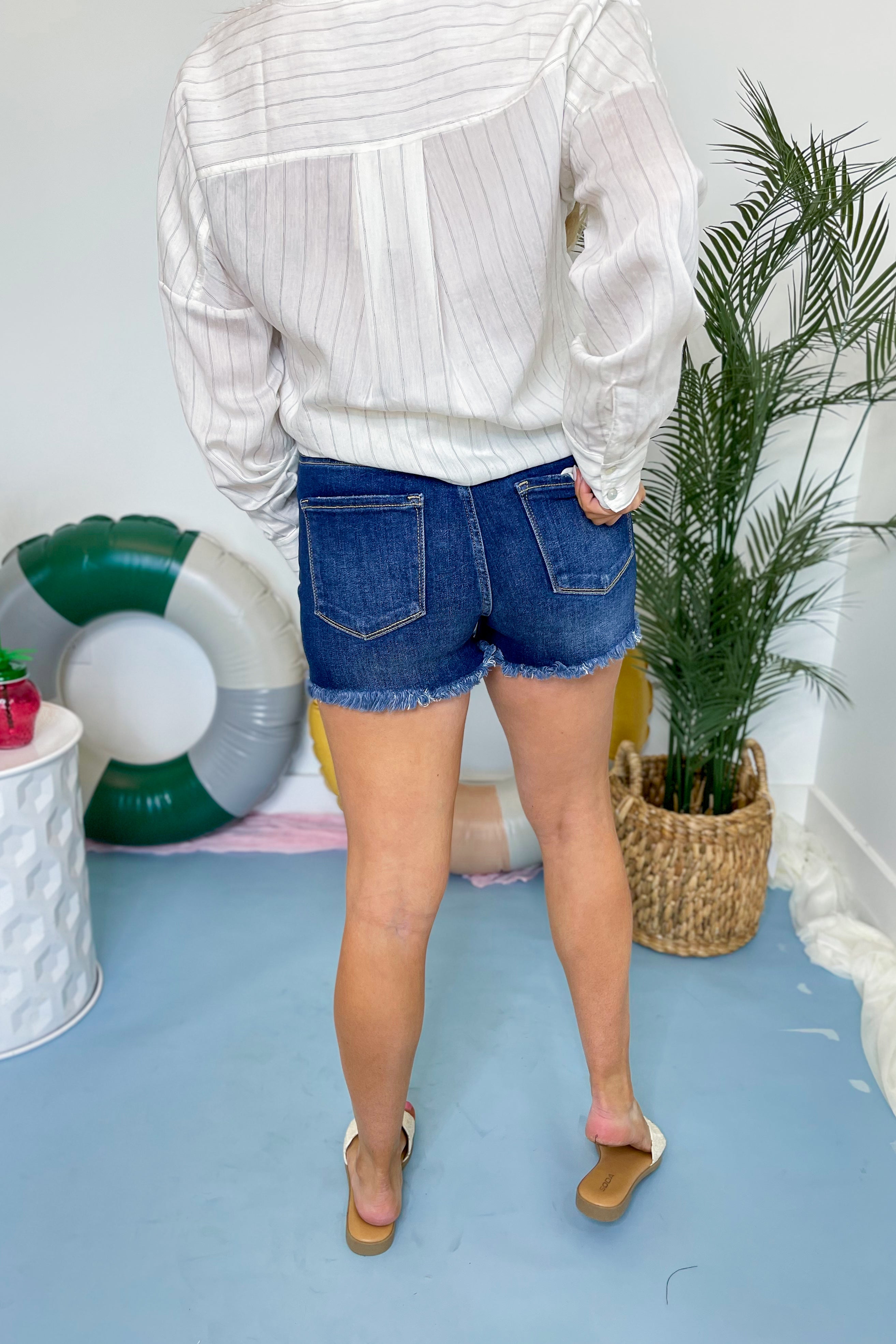 Risen Stan Tummy Control HR Frayed Hem Short - Be You Boutique