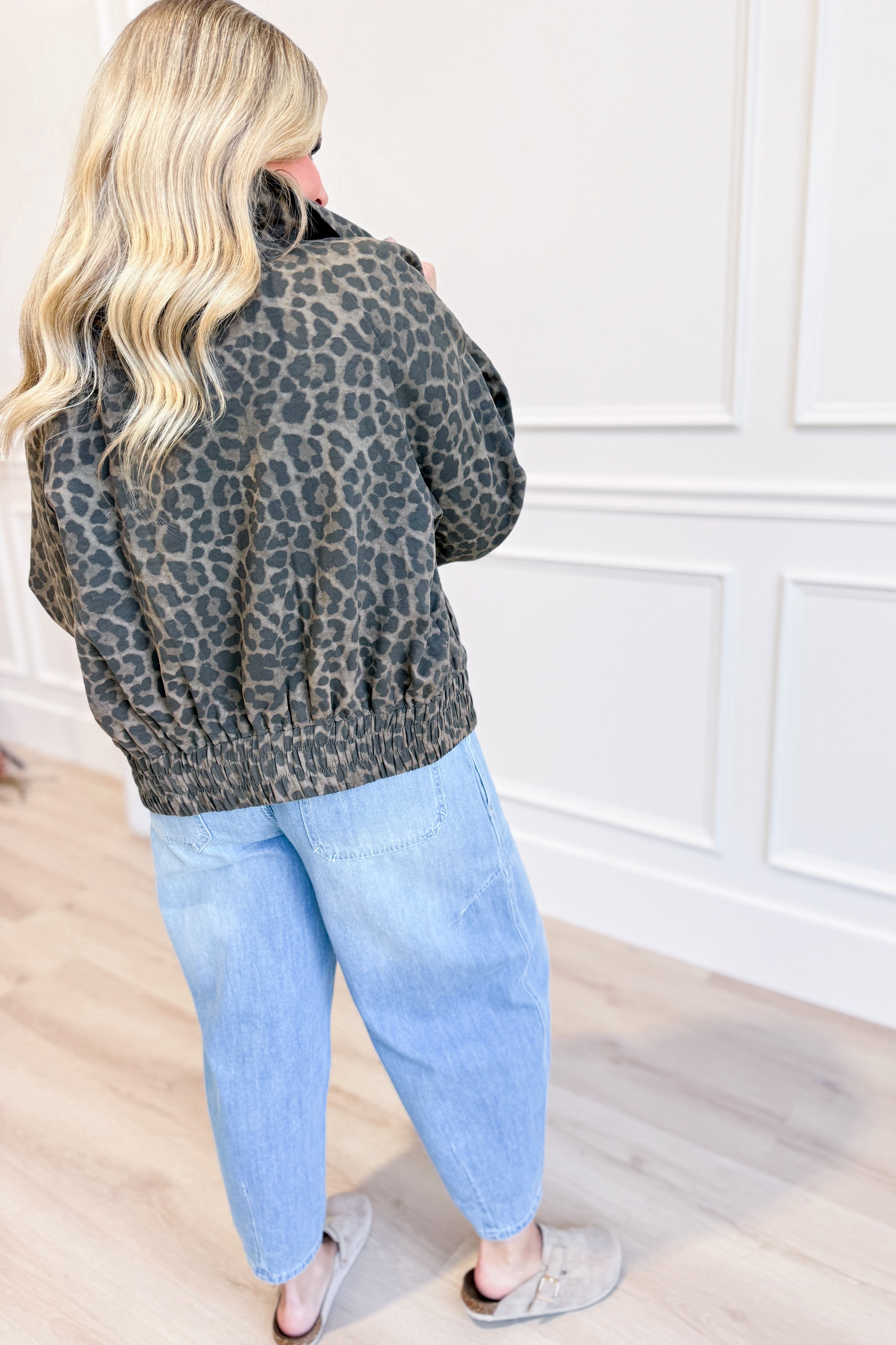Wilma Leopard Print Zip Up Jacket - Be You Boutique
