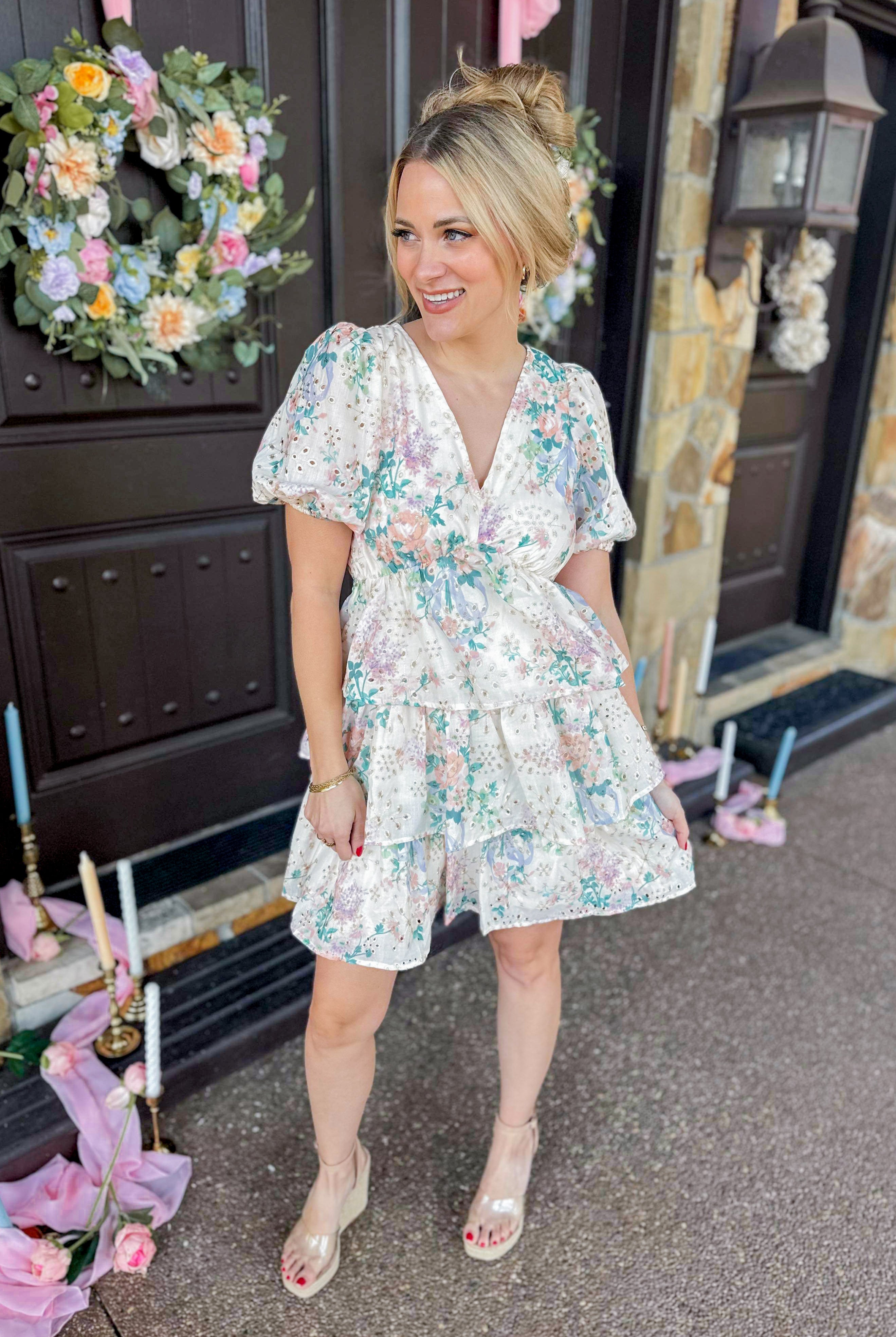Clementine Floral Print Short Sleeve Dress - Be You Boutique