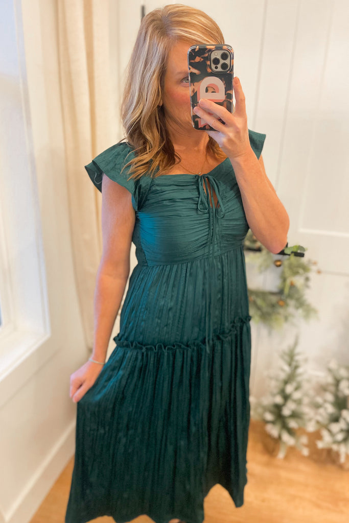 Mary Kate V Neck Tiered Midi Dress - Be You Boutique