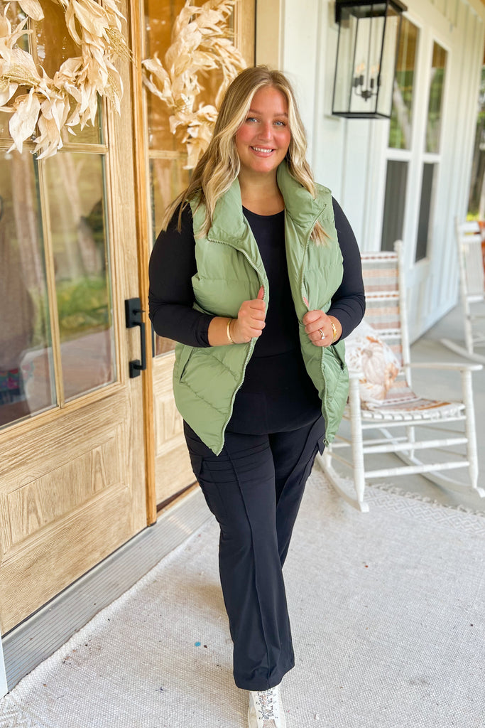 Benji Cropped Puffer Zip Up Vest with Pockets - Be You Boutique