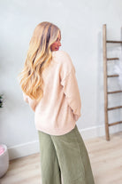 Wishlist Noelle Milk Tea Classic V Neck Sweater from the 132 Fall Sweaters collection, featuring a cozy milk tea-colored knit with a V neckline.