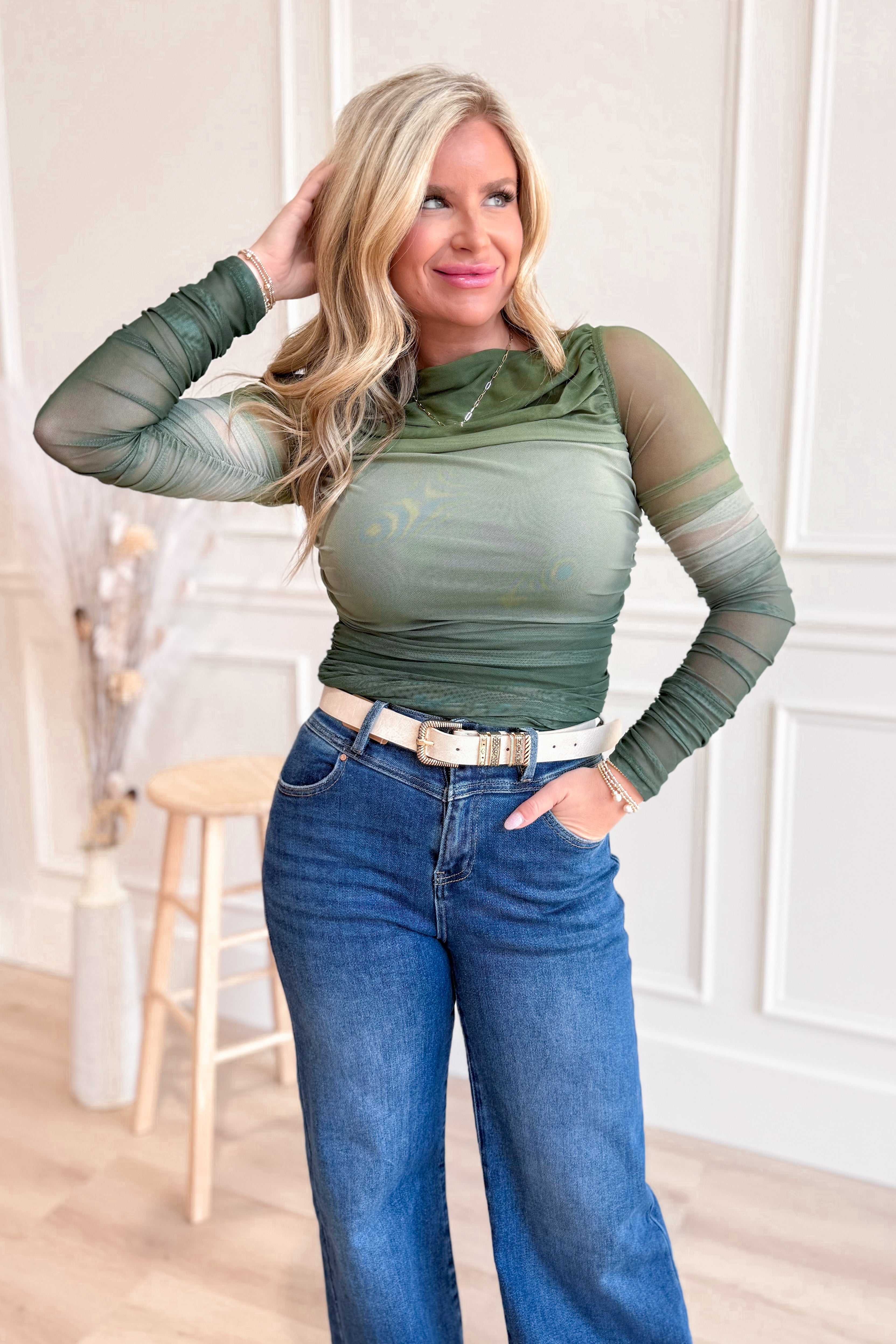 Lynette Long Sleeve Ombre Top - Be You Boutique