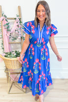 Maybel Floral Flutter Sleeve Dress - Be You Boutique