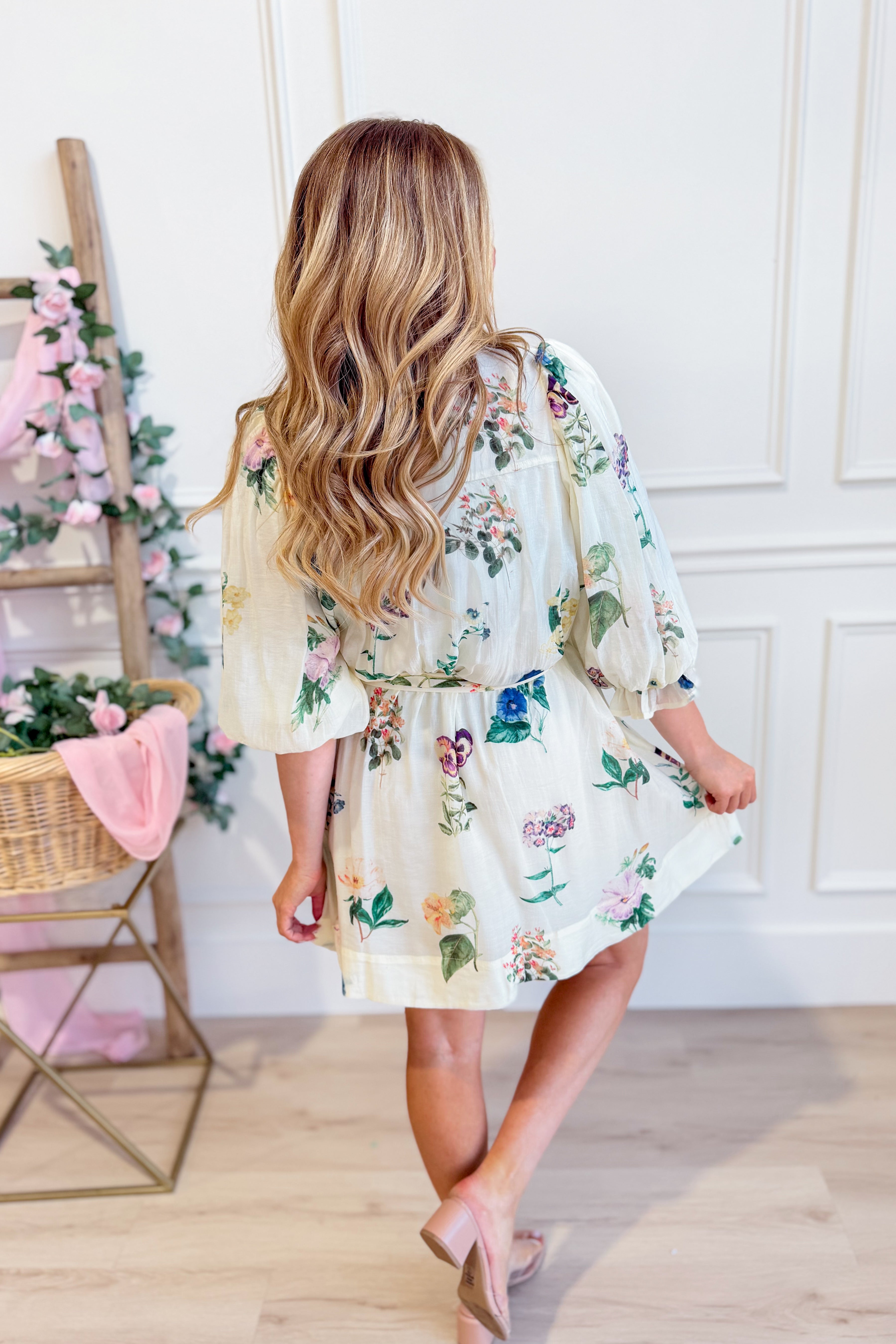 Linda Floral Printed Tie Waist Dress - Be You Boutique