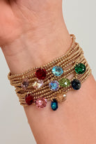 Enewton 2mm Classic Birthstone Bracelet featuring colored gemstones on a delicate jewelry chain.