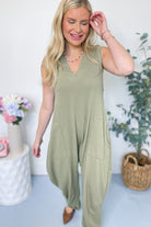 Sheila V Neck Front Pocket Jumpsuit - Be You Boutique