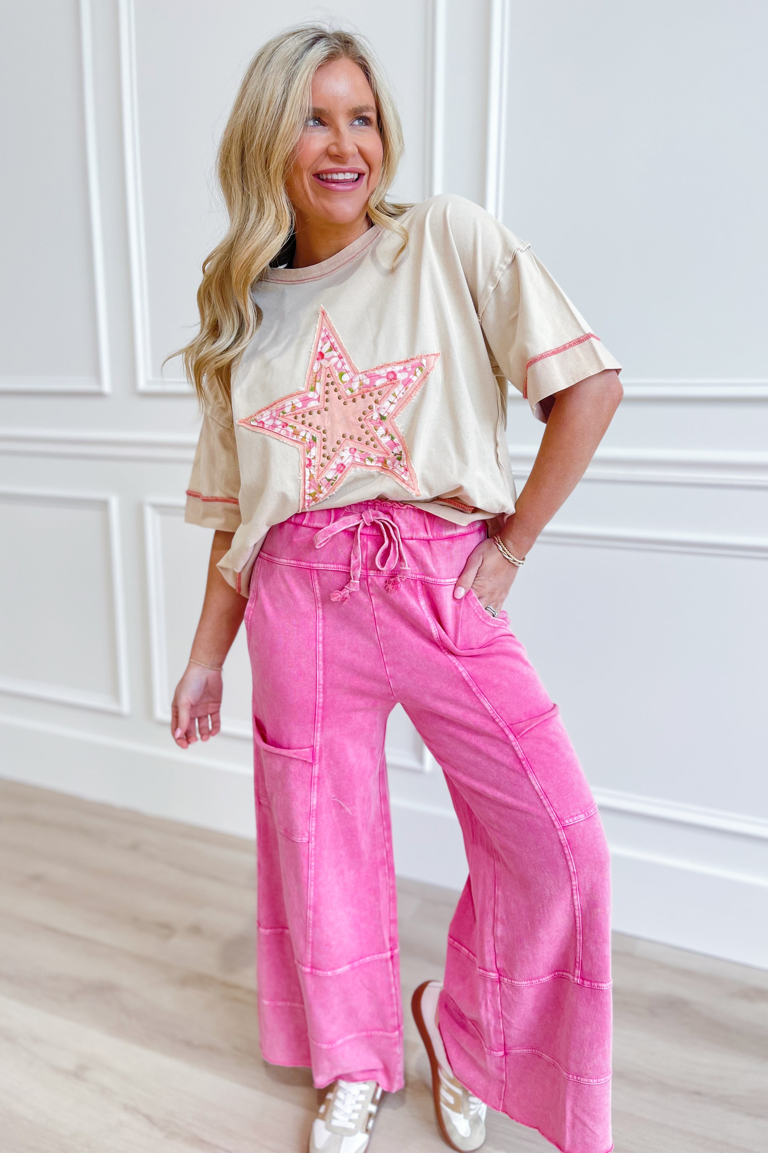 Bradley Mineral Washed Terry Knit Wide Leg Pants [S~3X] - Be You Boutique