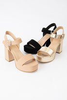 Macey Gold Matte Block Heel - Be You Boutique