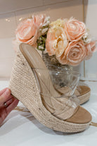 I'm A Big Fan Clear Espadrille Mule Wedges - Be You Boutique