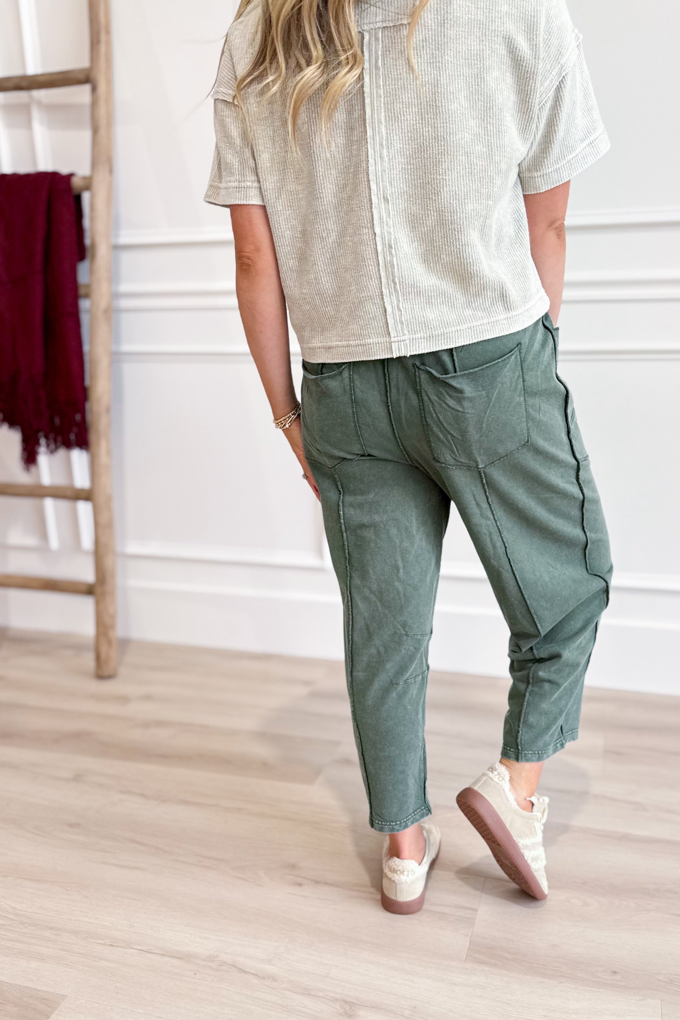 Vinny Mineral Washed Terry Knit Pant - Be You Boutique