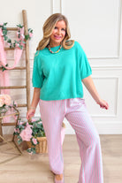 Susan Short Sleeve Sweater Top - Be You Boutique