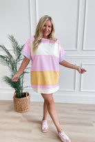 Sonya Striped Oversized Sweatshirt Dress - Be You Boutique
