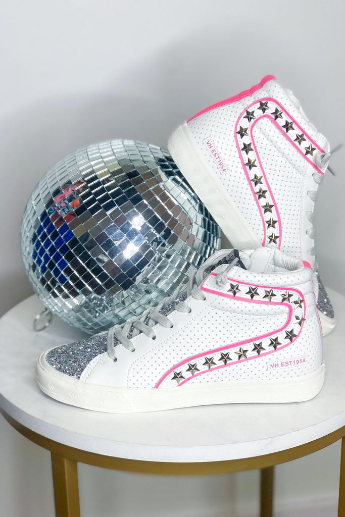 Vintage Havana Gadol High Top Neon Pink Outline Sneakers - Be You Boutique