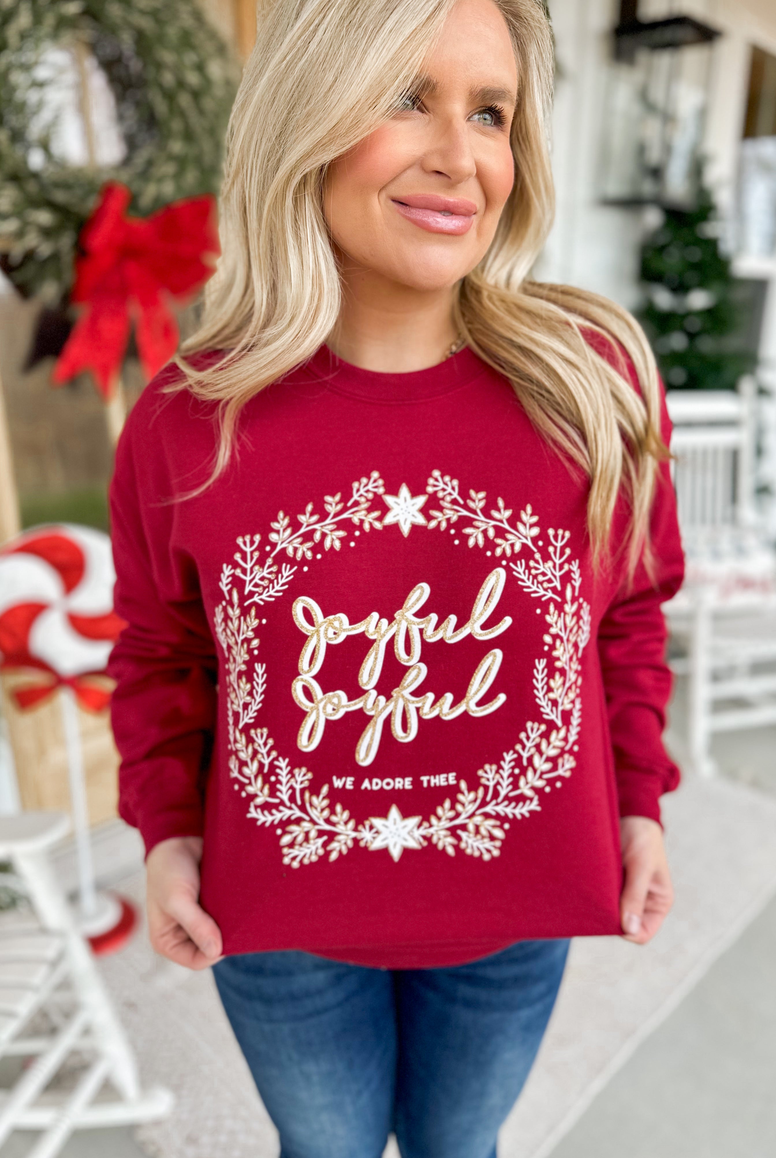 Joyful Joyful Long Sleeve Sweatshirt Top - Be You Boutique