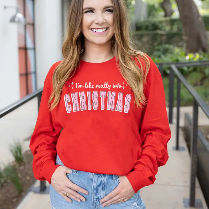 Really Into Christmas Long Sleeve Tee - Be You Boutique
