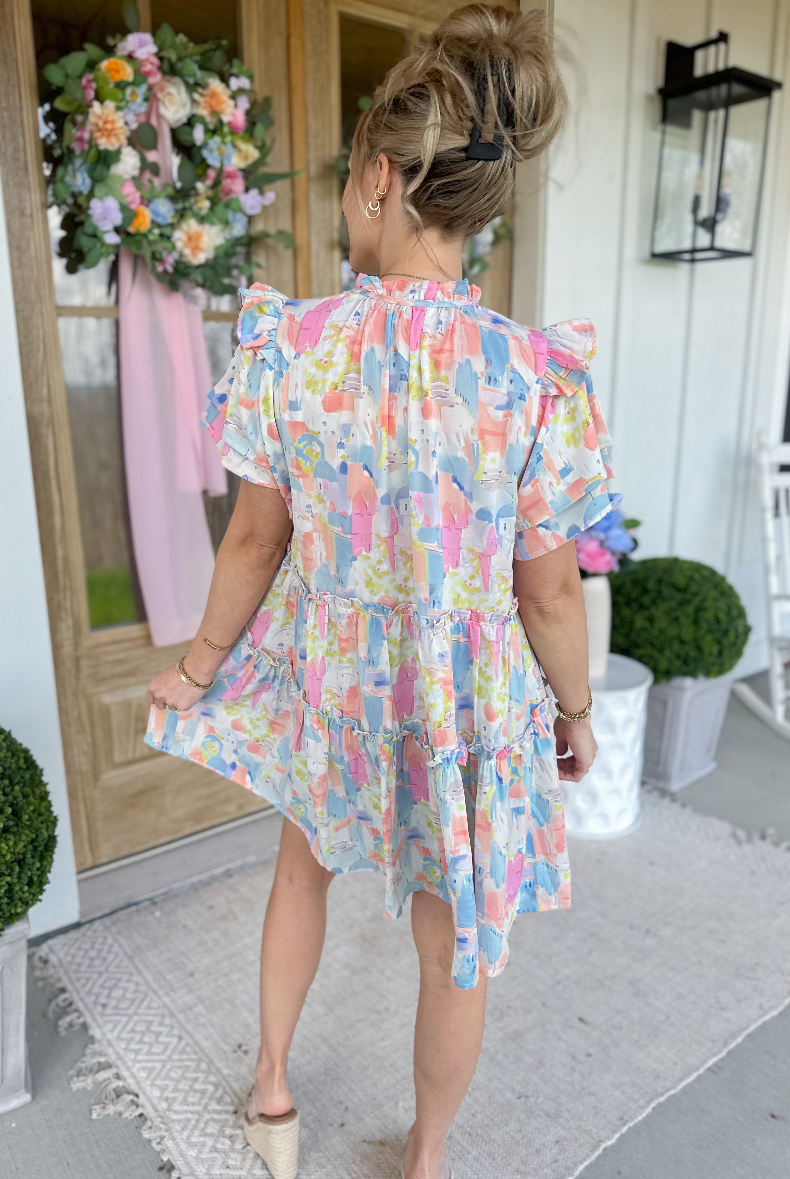 Leonora Short Sleeve Floral Print Dress - Be You Boutique