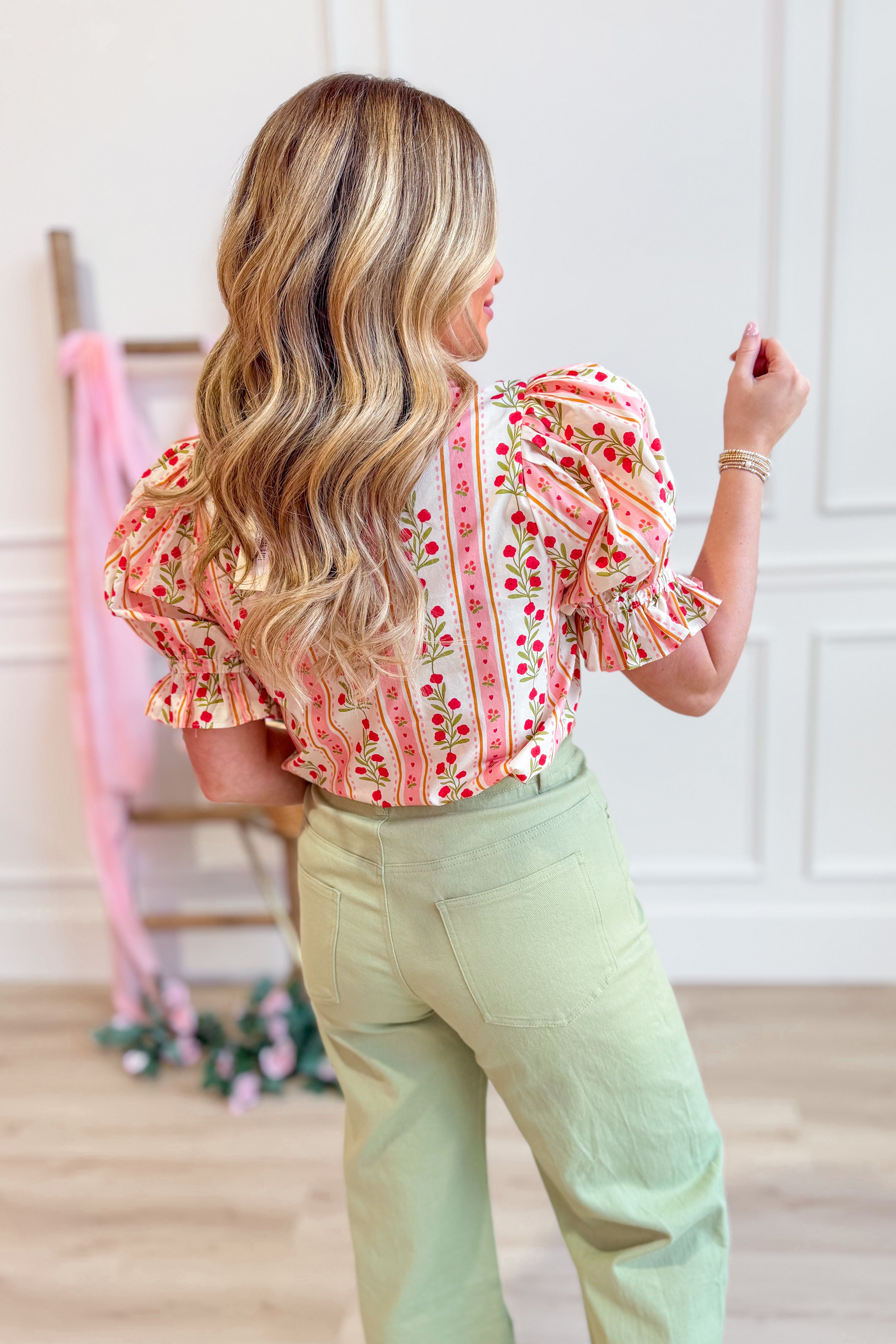 Carson Floral Puff Sleeve Top - Be You Boutique