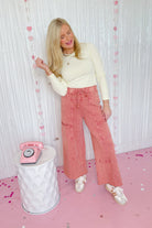 Bradley Mineral Washed Terry Knit Wide Leg Pants - Be You Boutique