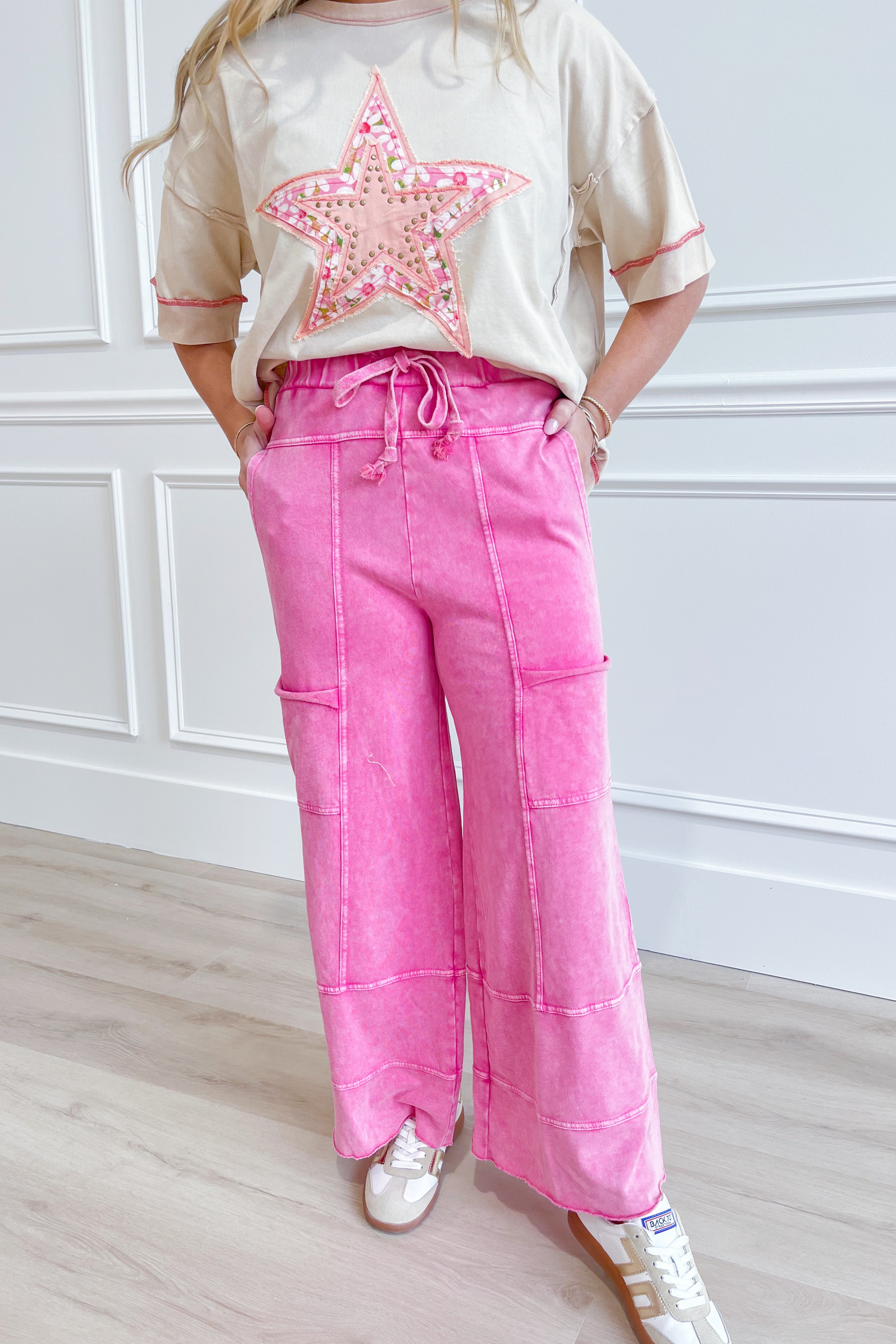 Bradley Mineral Washed Terry Knit Wide Leg Pants [S~3X] - Be You Boutique