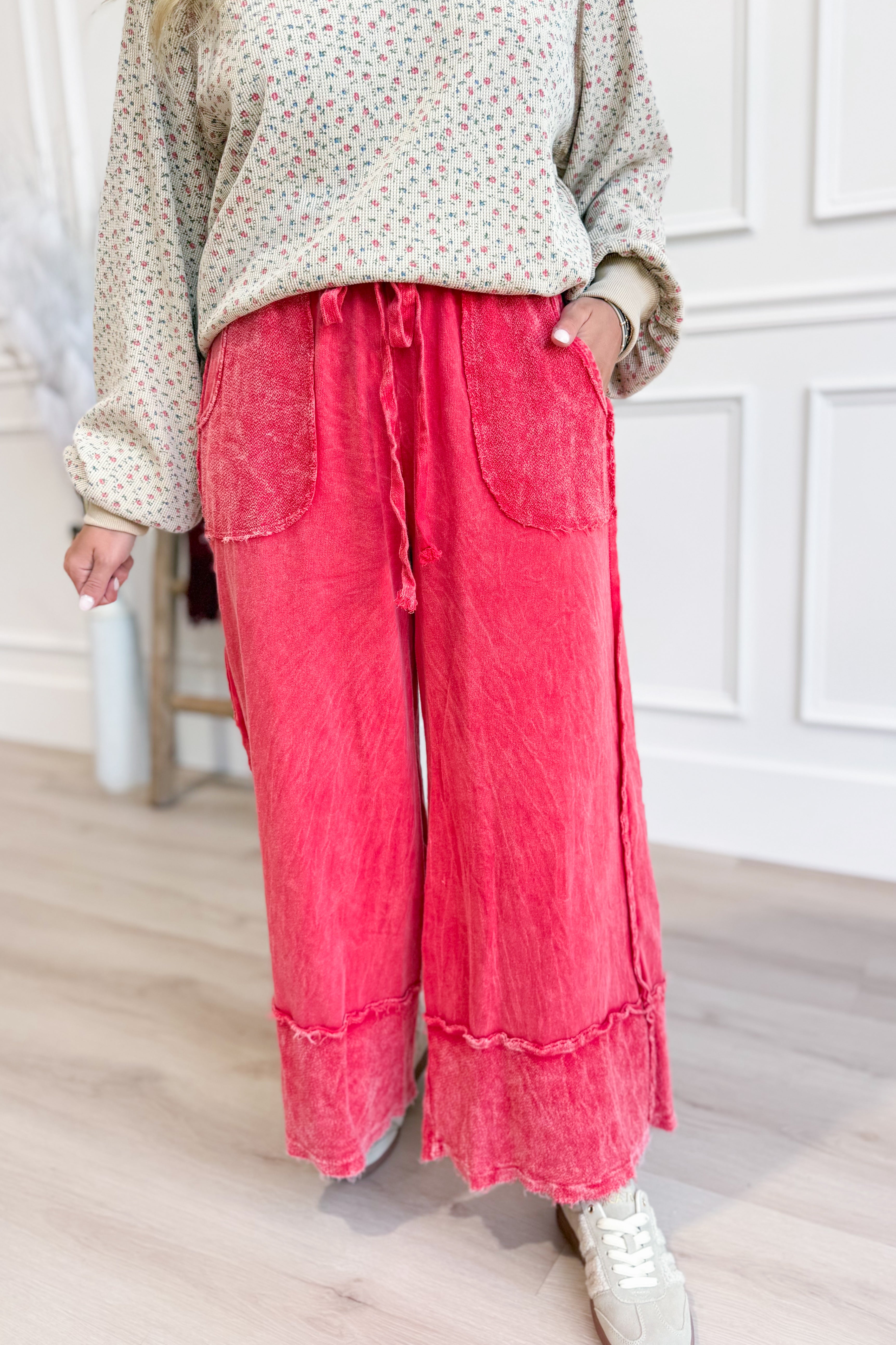 Karigan Frayed Hem Wide Leg Pant - Be You Boutique