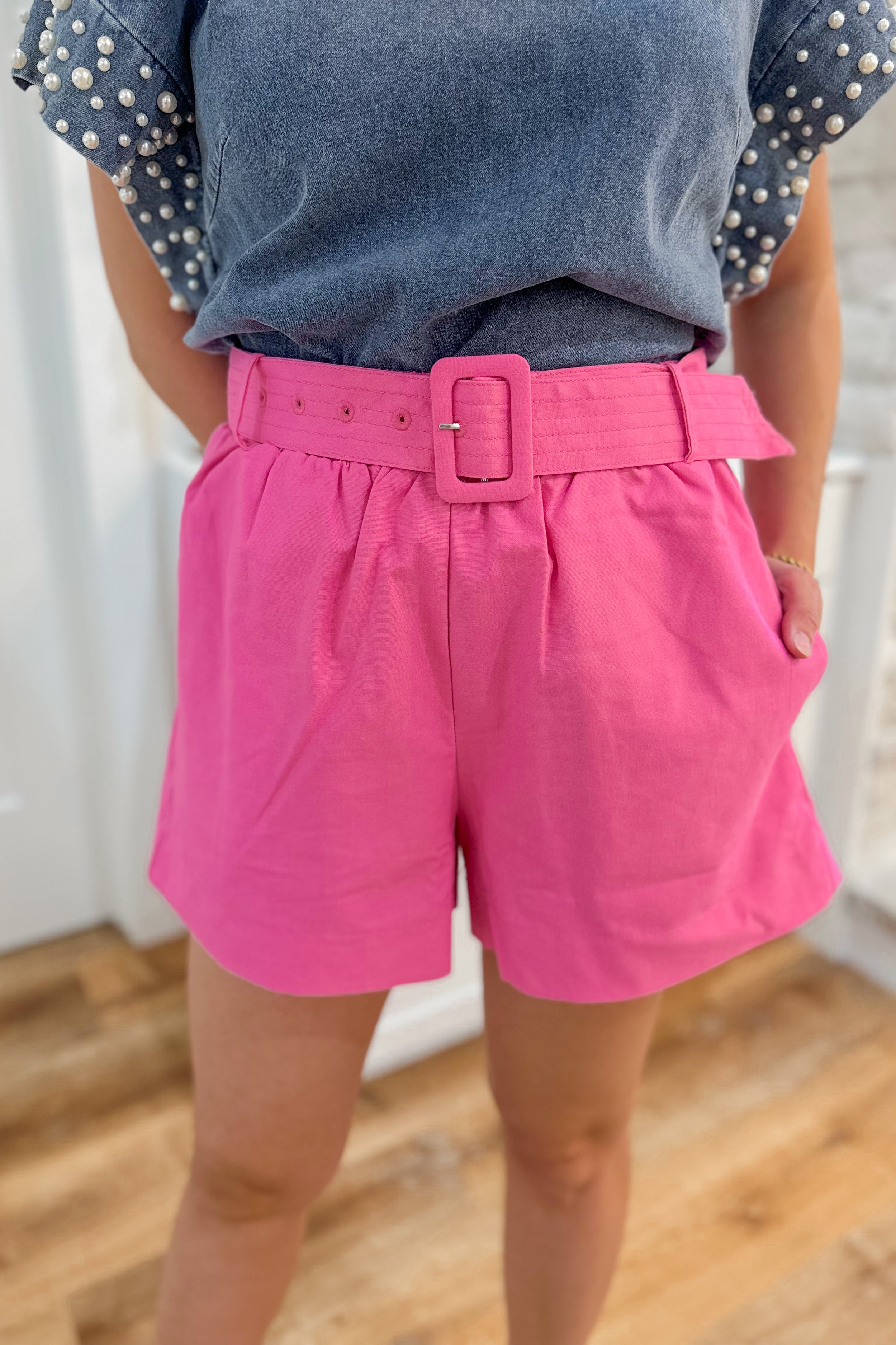 Anna Pull On Belted Shorts with Pockets - Be You Boutique