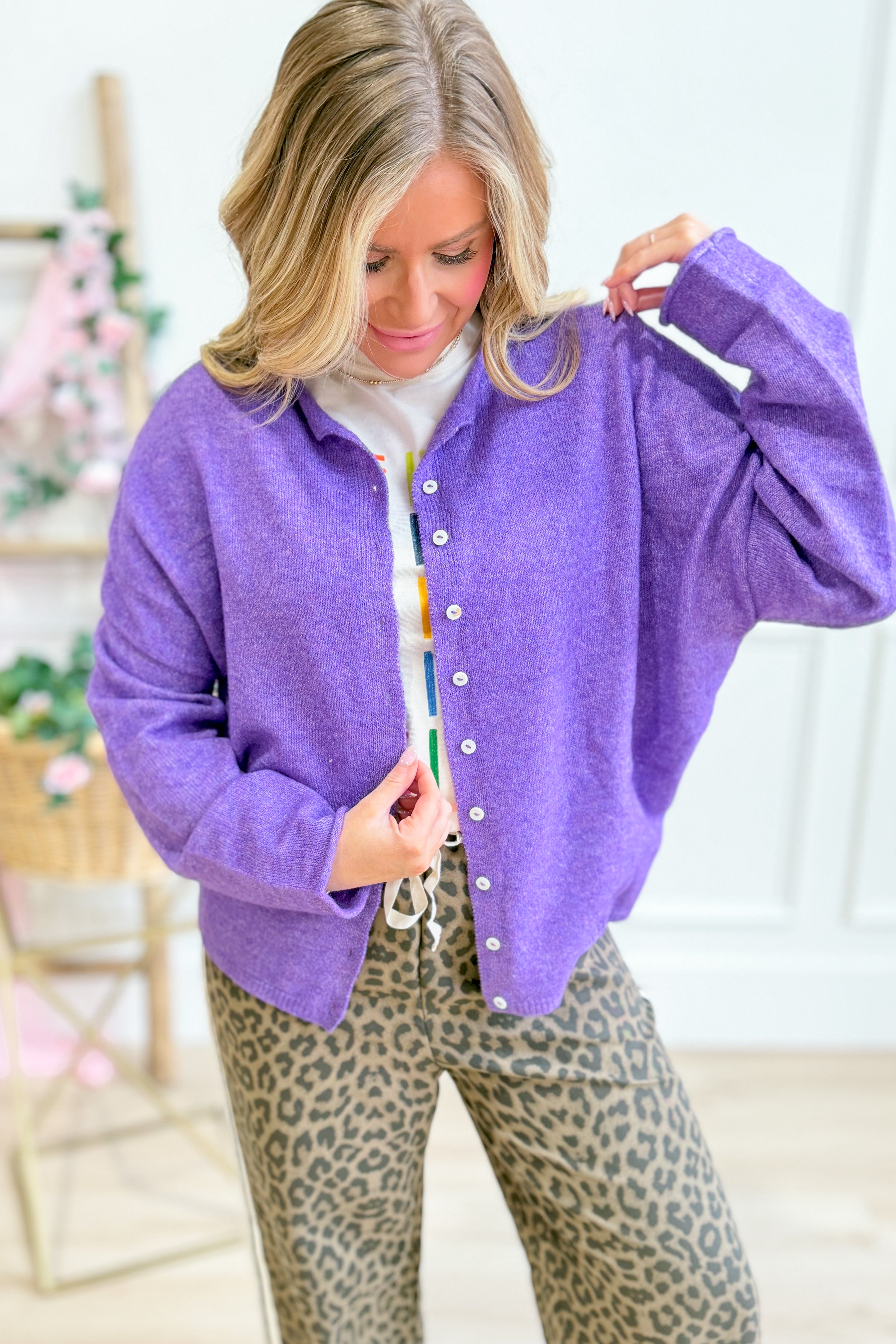 Luna Button Down Cardigan Top - Be You Boutique