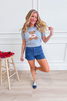 EE:SOME Cayden Bear sweater top from 131 Spring Sweaters collection, featuring a cozy knit design with bear details.