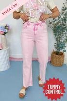 Risen Poppy High Rise Tummy Control Ankle Straight Leg Jeans - Be You Boutique