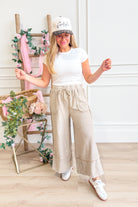 Caris Mineral Washed Upside Down Terry Knit Wide Leg Palazzo Pants [S~3X] - Be You Boutique