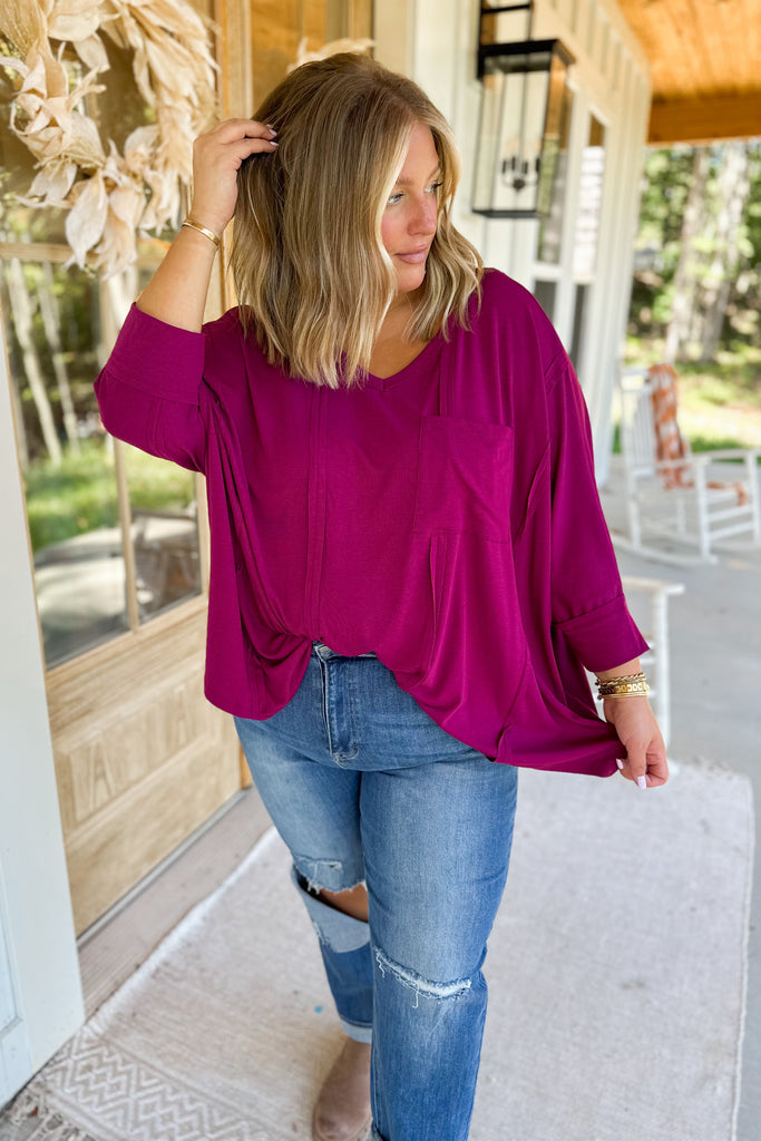 Sawyer Oversized 3 Quarter Sleeve Fun Poncho Knit Top - Be You Boutique