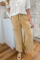 Bradley Mineral Washed Terry Knit Wide Leg Pants - Be You Boutique