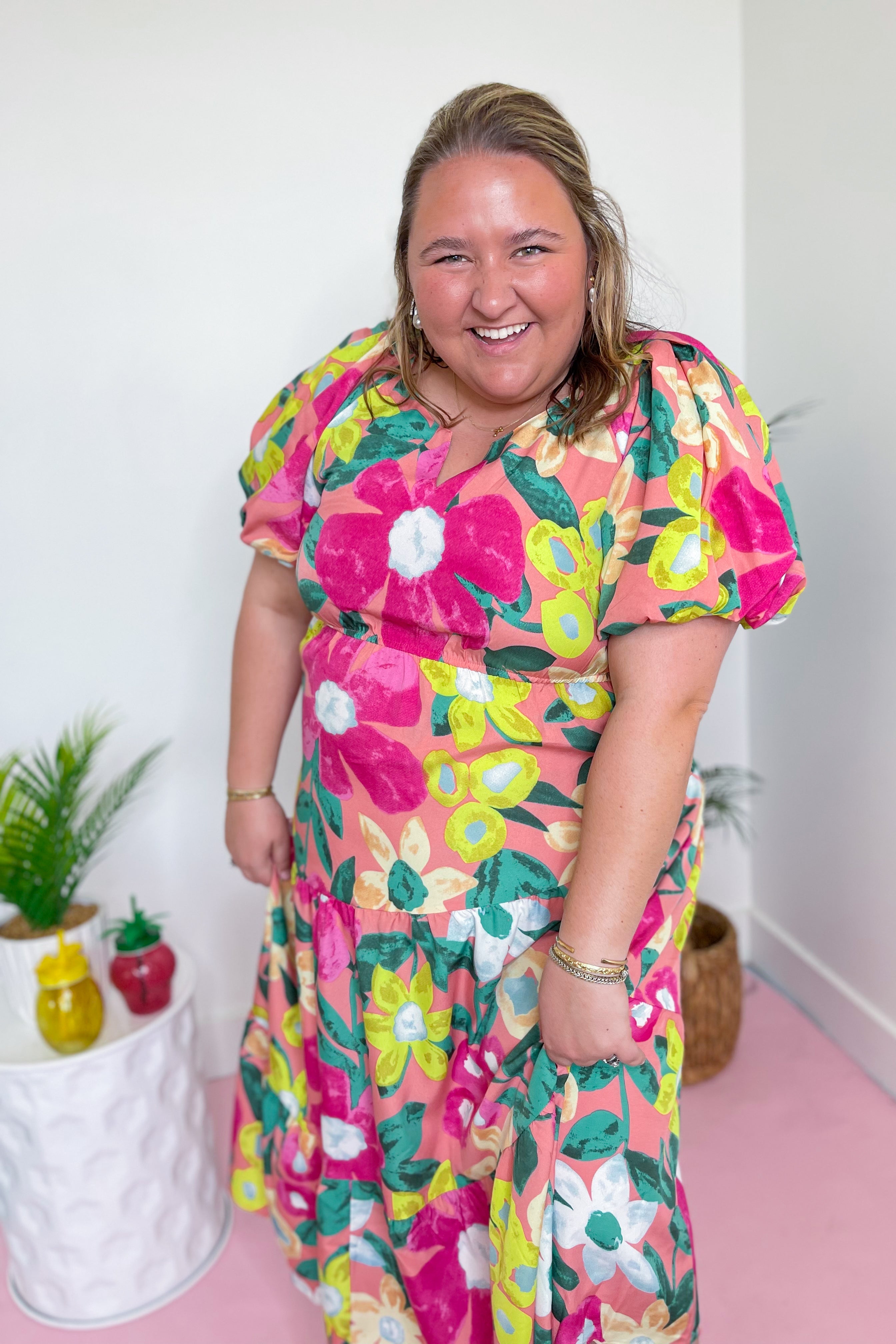 Candace Floral Print Midi Dress - Be You Boutique