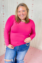 Katelyn Seamless Basic Round Neck Long Sleeve Top - Be You Boutique