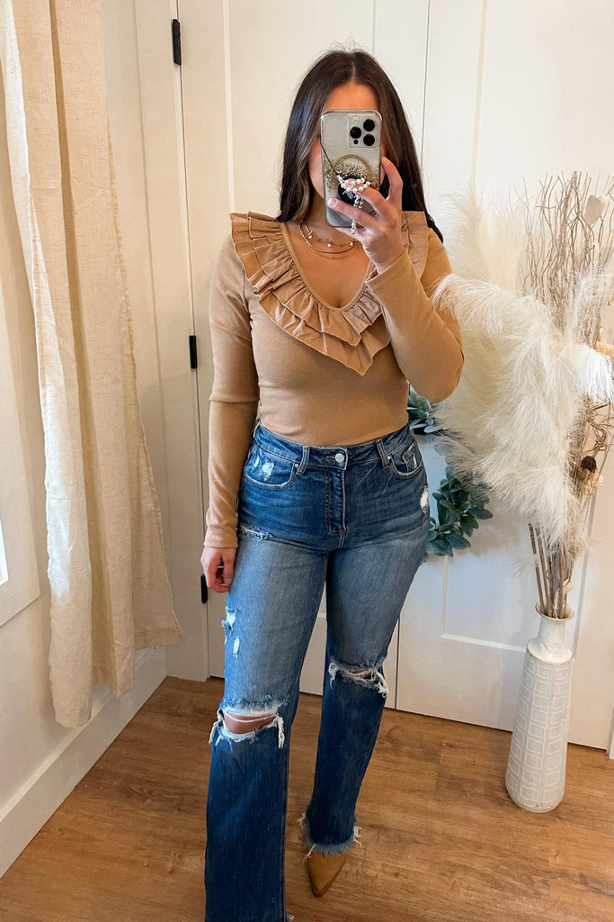 Risen Xenia High Rise Straight Leg Denim Jeans - Be You Boutique