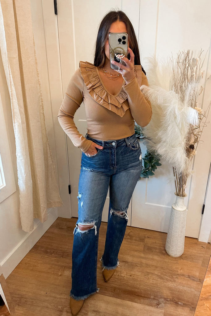 Risen Xenia High Rise Straight Leg Denim Jeans - Be You Boutique