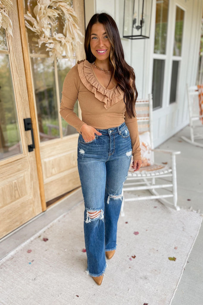 Risen Xenia High Rise Straight Leg Denim Jeans - Be You Boutique