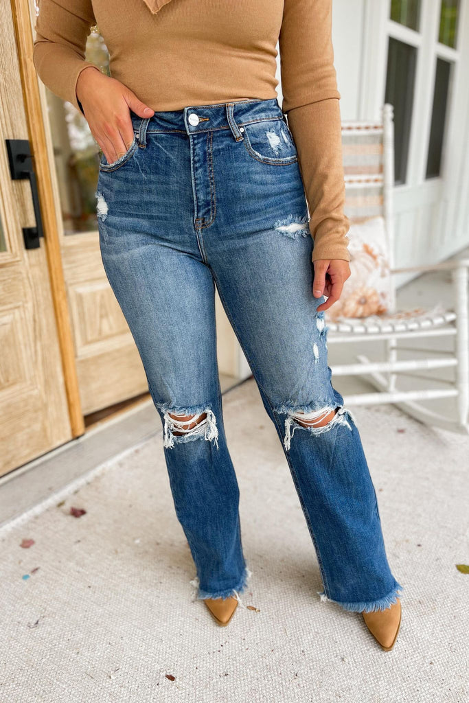 Risen Xenia High Rise Straight Leg Denim Jeans - Be You Boutique