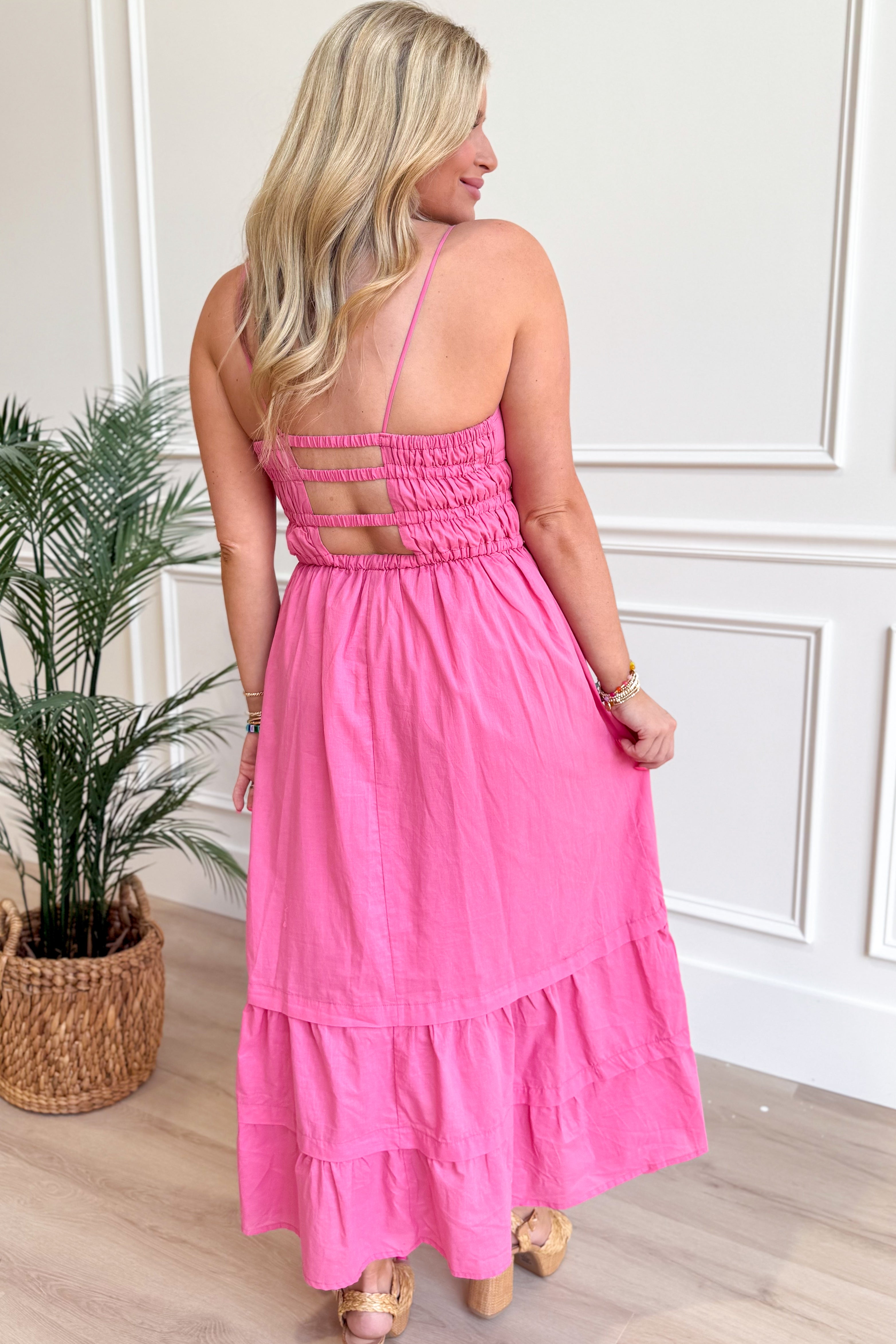 Logan Front Tie Ruffle Hem Maxi Dress - Be You Boutique