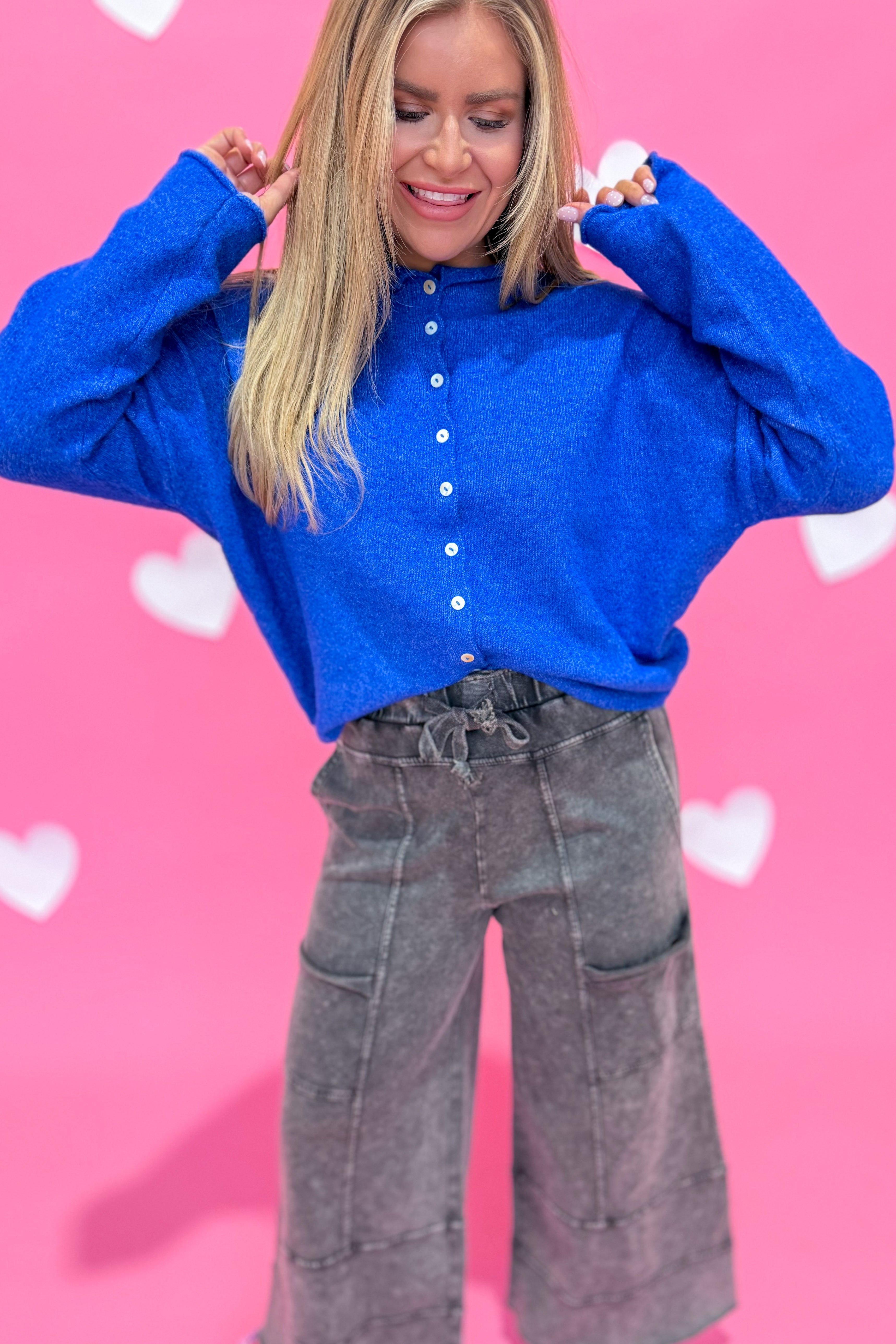 Luna Button Down Cardigan Top - Be You Boutique