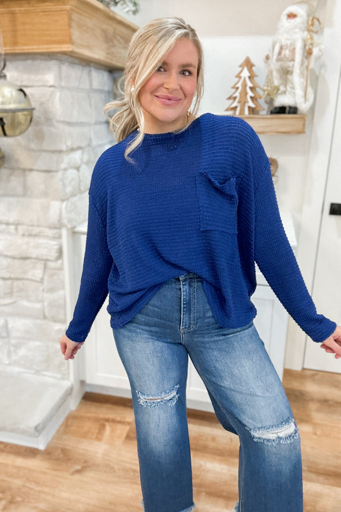 Heidi Drop Shoulder Boat Neck Jacquard Sweater Top - Be You Boutique
