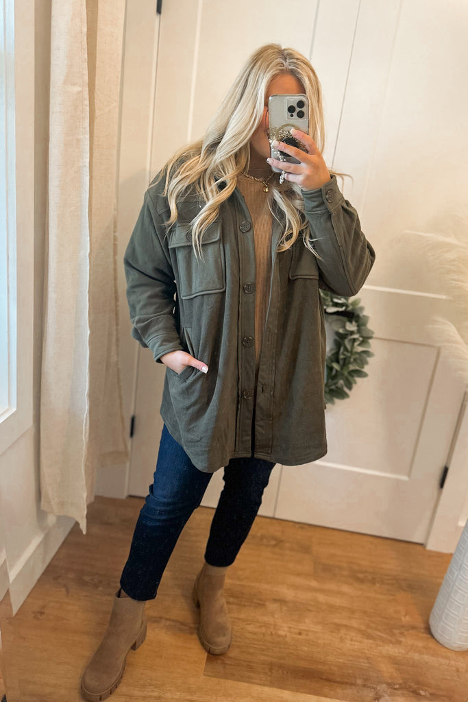 Harlowe Soft Button Up Jacket - Be You Boutique