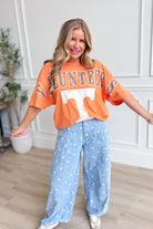 KY Tennessee Volunteer oversized graphic tee by GAMEDAY SOCIAL APPAREL CO®.® featuring bold Tennessee Volunteer team logo on front.