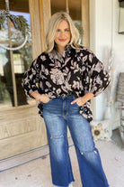 Gentry Printed Mirabelle Satin Long Sleeve Blouse [S-3X] - Be You Boutique